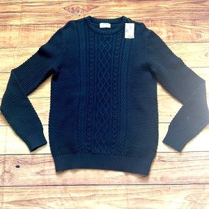 navy blue mes sweater